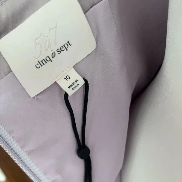 Cinq à Sept Purple Sleeveless Cowl Neck Shift Dress Women Size 10 - Picture 9 of 9